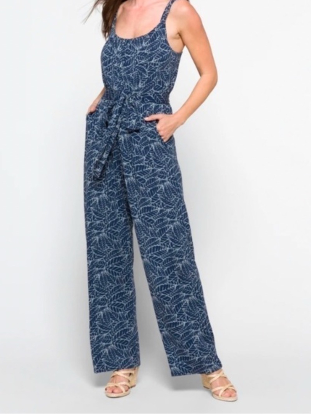 Navy Leaf-Print JUMPER - MARKET AND SPRUCE
